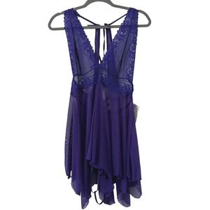 The Escante Collection Lingerie Set 1X Purple Lace Babydoll Whimsigoth‎ Coquette